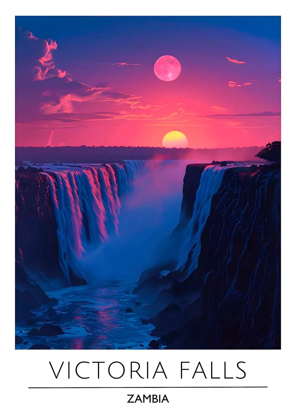 Постер Victoria Falls из коллекции JOYOI рядом с защитным тубусом
